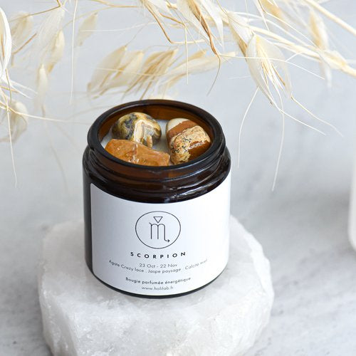 Bougie énergétique astrologique vegan parfumée - SCORPION - Natural'Yita