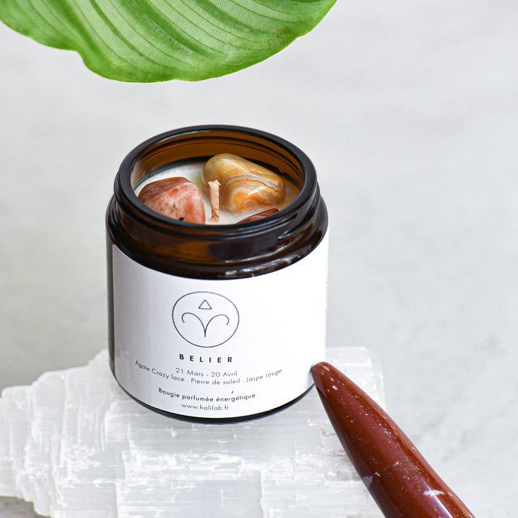 Bougie énergétique astrologique vegan parfumée - BELIER - Natural'Yita