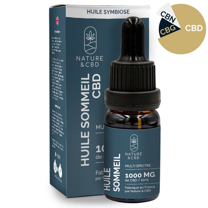 Huile Sommeil au CBD - Symbiose - Chanvre - Melisse - Verveine - Natural'Yita