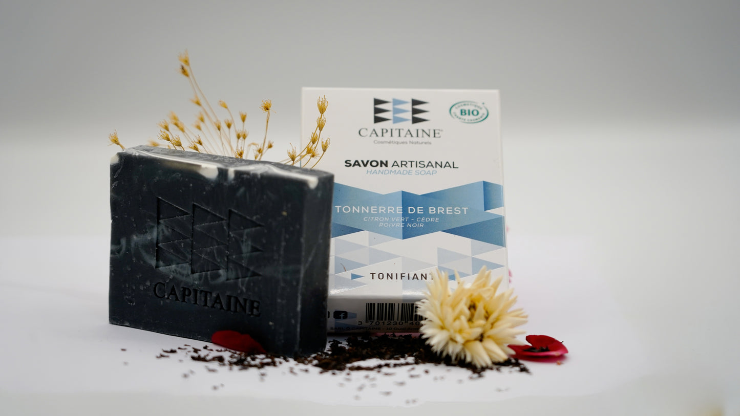 Savon artisanal - Tonnerre de Brest - Citron vert, cèdre et poivre noir - Natural'Yita