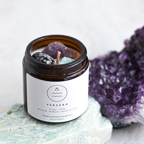 Bougie énergétique astrologique vegan - VERSEAU - Natural'Yita