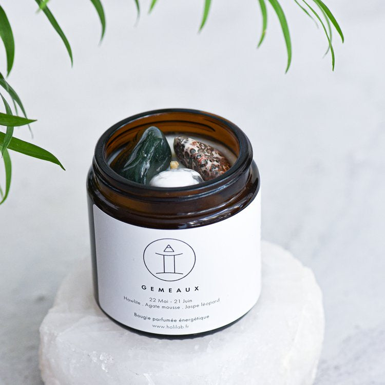 Bougie énergétique astrologique vegan parfumée - GEMEAUX - Natural'Yita