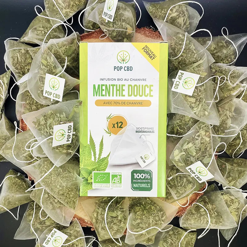 INFUSION MENTHE CBD 70% EN SACHET PYRAMIDE - Natural'Yita